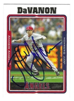 Autographed JEFF DAVANON Anaheim Angels 2005 Topps Card
