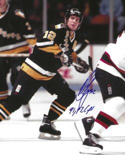 Autographed BOB ERREY 91,92 Cups" 8x10 Pittsburgh Penguins photo