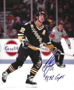 Autographed BOB ERREY 91,92 Cups" 8x10 Pittsburgh Penguins photo