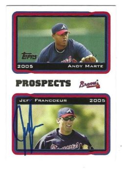 Autographed JEFF FRANCOEUR Atlanta Braves 2005 Topps Card