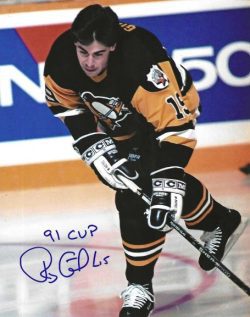 Autographed RANDY GILHEN "91 Cup" 8x10 Pittsburgh Penguins photo