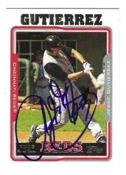 Autographed JESSE GUTIERREZ Cincinnati Reds 2005 Topps Card