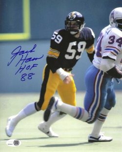 Autographed  JACK HAM "HOF 88" 8X10 Pittsburgh Steelers Photo JSA