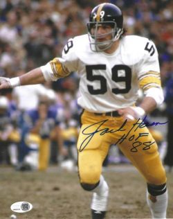 Autographed  JACK HAM "HOF 88" 8X10 Pittsburgh Steelers Photo JSA