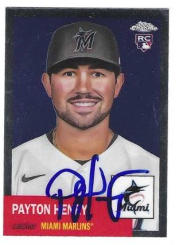 Autographed PAYTON HENRY Miami Marlins 2022 Topps Chrome Platinum Card
