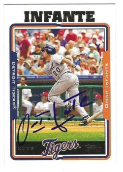 Autographed OMAR INFANTE Detroit Tigers 2005 Topps Card