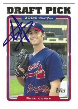 Autographed BEAU JONES Atlanta Braves 2005 Topps Card