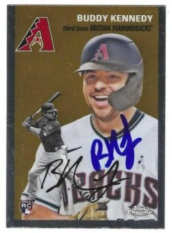 Autographed BUDDY KENNEDY Arizona Diamondbacks 2023 Topps Chrome Platinum Card