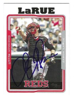 Autographed Jason Larue Cincinnati Reds 2005 Topps Card