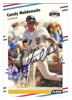 Autographed CANDY MALDONADO San Francisco Giants 1988 Fleer Baseball Card