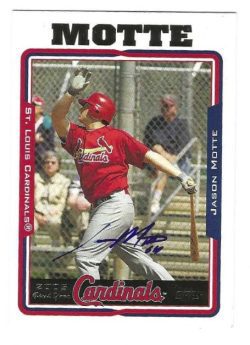 Autographed JASON MOTTE St. Louis Cardinals 2005 Topps Card