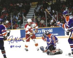 Autographed JOEY MULLEN "89 Cup"  8X10 Calgary Flames Photo JSA