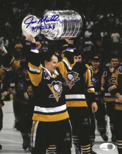 Autographed JOE MULLEN "91, 92 Cups" 8X10 Pittsburgh Penguins Photo JSA