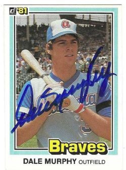 Autographed DALE MURPHY Atlanta Braves 1981 Donruss Card