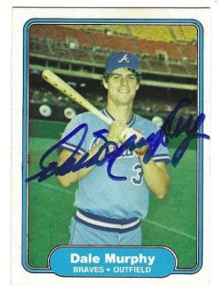 Autographed DALE MURPHY Atlanta Braves 1982 Fleer Card
