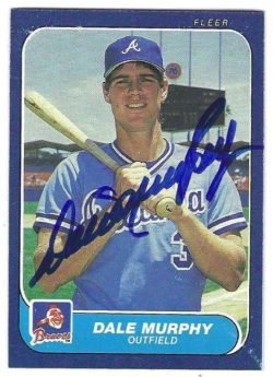 Autographed DALE MURPHY Atlanta Braves 1986 Fleer Card