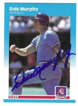 Autographed DALE MURPHY Atlanta Braves 1987 Fleer Card