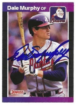 Autographed DALE MURPHY Atlanta Braves 1989 Donruss Card