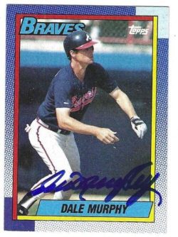 Autographed DALE MURPHY Atlanta Braves 1990 Topps Card