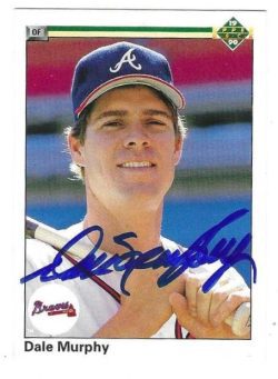 Autographed DALE MURPHY Atlanta Braves 1990 Upper Deck Card