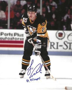 Autographed JIM PAEK "91, 92 Cups" 8x10 Pittsburgh Penguins Photo