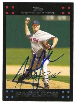 Autographed JONATHAN PAPELBON Boston Red Sox 2007 Topps Card