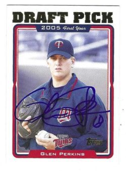 Autographed GLEN PERKINS Minnesota Twins 2005 Topps Card