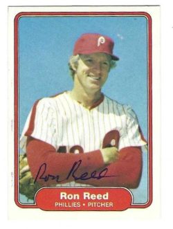 Autographed RON REED Philadelphia Phillies 1982 Fleer Card