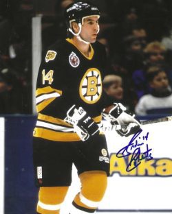 Autographed GORDIE ROBERTS 8X10 Boston Bruins Photo
