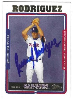 Autographed RICARDO RODRIGUEZ Texas Rangers 2005 Topps Card