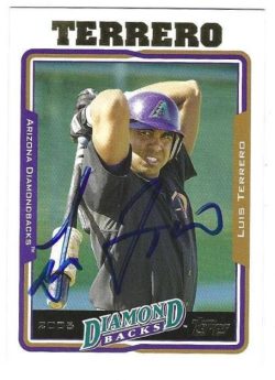 Autographed LUIS TERRERO Arizona Diamondbacks 2005 Topps Card