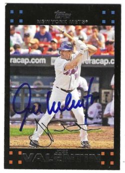 Autographed JOSE VALENTIN New York Mets 2007 Topps Card