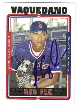 Autographed JOSE VAQUEDANO Boston Red Sox 2005 Topps Card