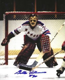 Autographed GILLES VILLEMURE 8X10 New York Rangers Photo