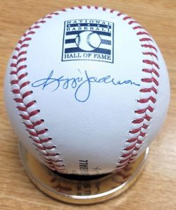 Autographed REGGIE JACKSON Official Hall of Fame Logo Major League Baseball JSA Witness