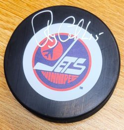 Autographed RANDY GILHEN Winnipeg Jets Hockey Puck