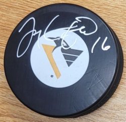 Autographed JAY CAUFIELD Pittsburgh Penguins Hockey Puck