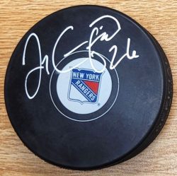 Autographed JAY CAUFILED New York Rangers Hockey Puck