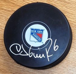 Autographed DARIUS KASPARAITIS New York Rangers Hockey Puck