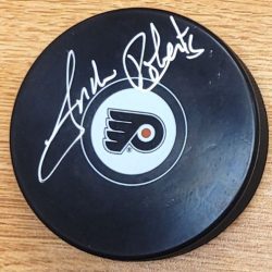 Autographed GORDIE ROBERTS Philadelphia Flyers Hockey Puck