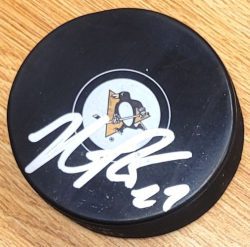 Autographed NICK BJUGSTAD Pittsburgh Penguins Hockey Puck