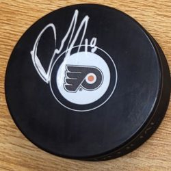 Autographed DANICK MARTEL Philadelphia Flyers Hockey Puck
