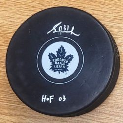 Autographed GRANT FUHR "HOF 03" Toronto Maple Leafs Hockey Puck JSA