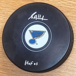 Autographed GRANT FUHR "HOF 03" St. Louis Blues Hockey Puck JSA