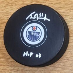 Autographed GRANT FUHR "HOF 03" Edmonton Oilers Hockey Puck JSA
