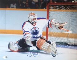 Autographed GRANT FUHR "HOF 03" 11x14 Edmonton Oilers Photo JSA