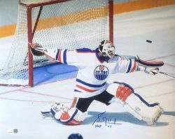 Autographed GRANT FUHR "HOF 03" 11x14 Edmonton Oilers Photo JSA