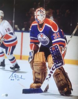 Autographed GRANT FUHR "HOF 03" 11x14 Edmonton Oilers Photo JSA