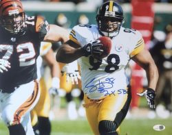 Autographed CASEY HAMPTON "2X SBC" 11x14 Pittsburgh Steelers Photo JSA
