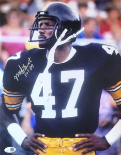 Autographed MEL BLOUNT "HOF 89" 11x14 Pittsburgh Steelers Photo JSA
